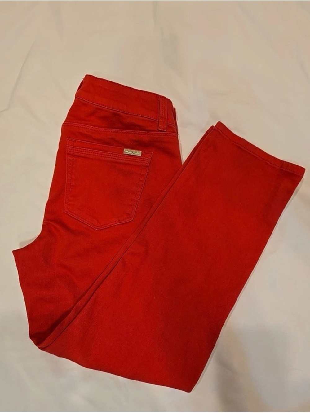 Women’s Red Jeans - Classic High-Rise crop Fit